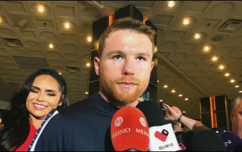 Saúl Álvarez fue ovacionado a su arribo al MGM Grand de Las Vegas. NOTIMEX