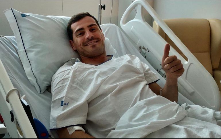 El portero pasará la noche hospitalizado en el Hospital CUF de Porto. TWITTER/@IkerCasillas
