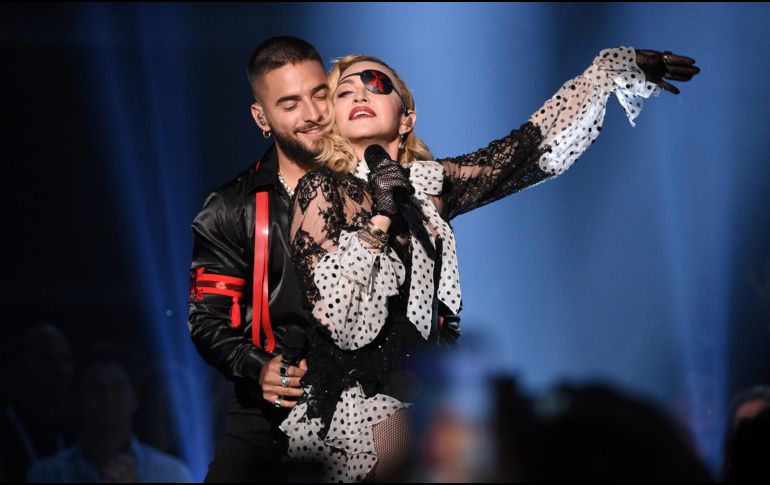 Madonna y Maluma subieron al escenario del MGM Grand Garden Arena en Las Vegas. AP / C. Pizzello / Invision