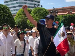 El expresidente Vicente Fox (c)compartió imágenes de la protesta en León, Guanajuato. TWITTER@VicenteFoxQue