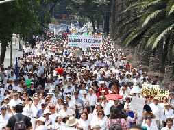 Los participantes en la manifestación en Ciudad de México marcharon del Ángel de la Independencia al Monumento a la Revolución. SUN/B. Fregoso