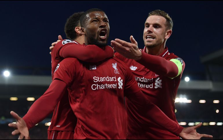 Wijnaldum cambió el curso del partido con un par de goles al inicio del segundo tiempo. AFP/P. Ellis