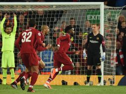 Origi celebra ante la incredulidad del portero Ter Stegen. AFP/O. Scarff