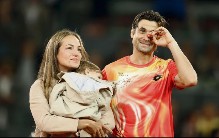 David Ferrer fue acompañado por su esposa Marta Tornel al momento de despedirse tras ser eliminado del Masters 1000 de Madrid. AP / A. Comas