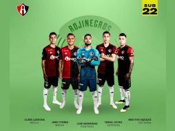 José Hernández, Ismael Govea, Brayton Vázquez, Jairo Torres y Ulises Cardona son los jugadores de los Zorros considerados en esta lista. TWITTER / @atlasfc