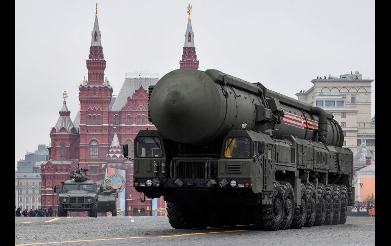 Un misil nuclear estratégico RS-24 Yars ruso.