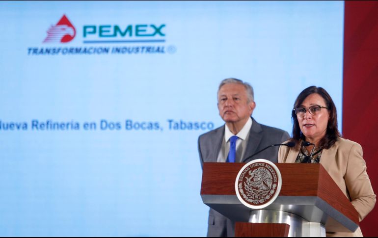 La titular de la Secretaría de Energía, Rocío Nahle, asegura que la calidad y eficiencia energética serán las bases para la construcción de la refinería de Dos Bocas. NTX/J. Espinosa
