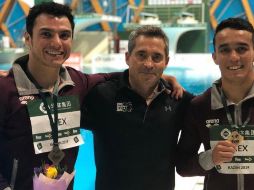 Se trata de los únicos mexicanos que toman parte en esta competencia y este sábado disputarán la prueba individual de tres metros. TWITTER / @FemexNatacion