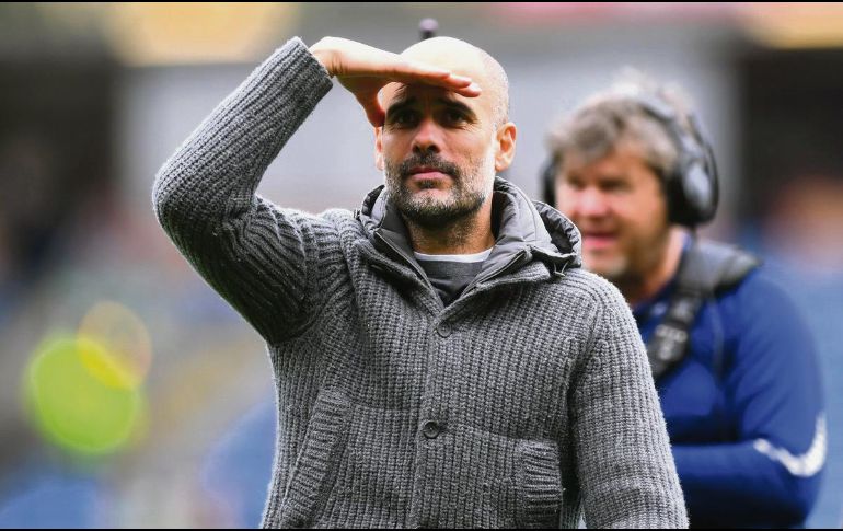 Pep Guardiola. Título a la vista para el Manchester City. TWITTER/@ManCityES