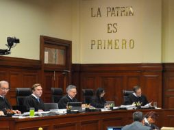 Ministros analizan la Ley de Remuneraciones en la sesión del pleno de la SCJN en Ciudad de México. NTX/A. Guzmán