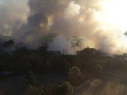 Debido a la presencia de humo, se mantiene la alerta atmosférica. ESPECIAL / Bomberos de Zapopan