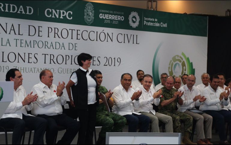 Blanca Jiménez habla durante la Reunión Nacional de Protección Civil para la temporada de ciclones tropicales y lluvias 2019. TWITTER/@conagua_clima