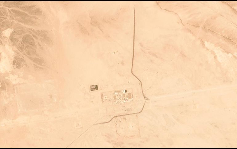 Fotografía satelital de una estación de bombeo de Saudi Aramco que el martes fue bombardeada por drones. AP/Planet Lab
