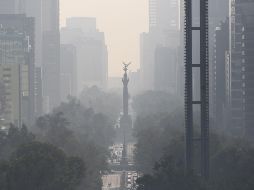 Vista del velo de contaminación presente en la Ciudad de México este viernes. EFE/M. Guzmán