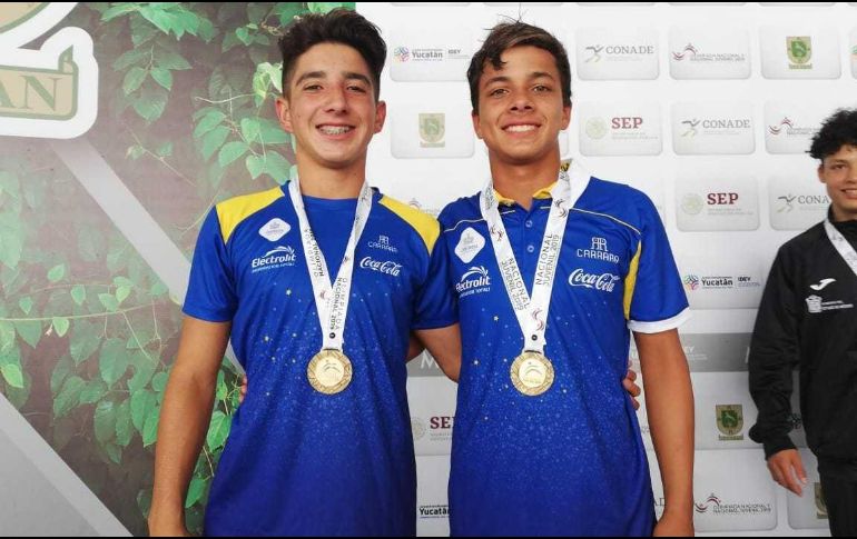 Los jaliscienses Kevin Muñoz y Mario del Valle obtuvieron la segunda y última medalla de oro al culminar su participación con 256.95 puntos. ESPECIAL/CODE