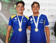 Los jaliscienses Kevin Muñoz y Mario del Valle obtuvieron la segunda y última medalla de oro al culminar su participación con 256.95 puntos. ESPECIAL/CODE