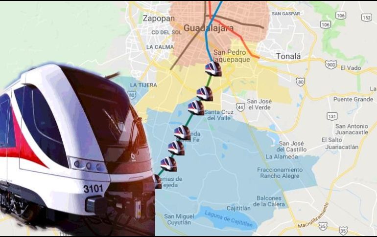 Así sería el trazo de la Línea 4 del Tren Ligero de Guadalajara a Tlajomulco