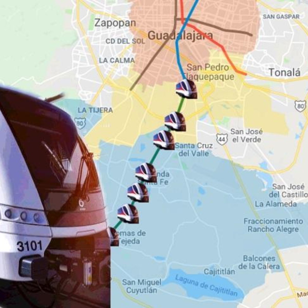 Así sería el trazo de la Línea 4 del Tren Ligero de Guadalajara a  Tlajomulco | El Informador