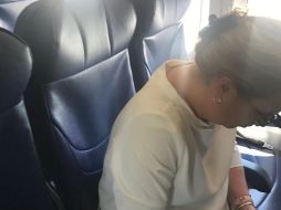 Uno de los usuarios publicó una fotografía de Josefa González-Blanco Ortiz-Mena a bordo del avión. TWITTER/@CoACHconsultor