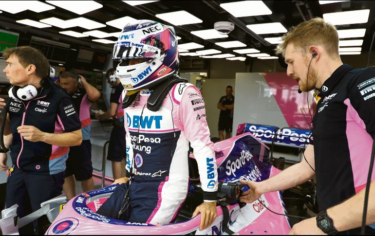 Sergio Pérez no ha tenido el mejor de los fines de semana y remará contracorriente en la carrera. RACING POINT / G. Dunbar