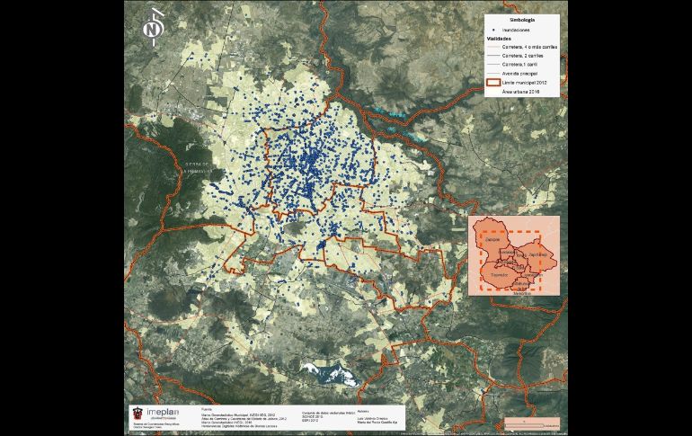 Puntos de inundaciones. ESPECIAL/UdeG