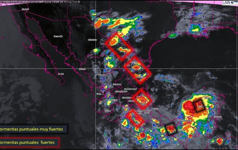 El Meteorológico recomendó a la población extremar precauciones ante posibles deslaves, flujos de lodo e inundaciones. ESPECIAL/CONAGUA