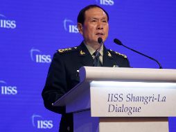 Wei Fenghe participa en un foro de seguridad internacional en Singapur.. EFE/W. Woon