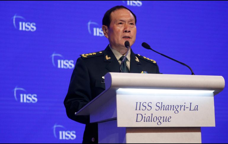 Wei Fenghe participa en un foro de seguridad internacional en Singapur.. EFE/W. Woon