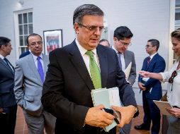 Esta mañana de martes, Ebrard aseguró que hoy terminaba el periodo de preparación de la delegación mexicana para mañana reunirse en una mesa de negociación. AP / A. Harnik
