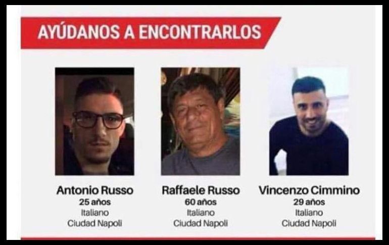 Los tres italianos desaparecieron en enero de 2018 en el municipio de Tecalitlán. ESPECIAL