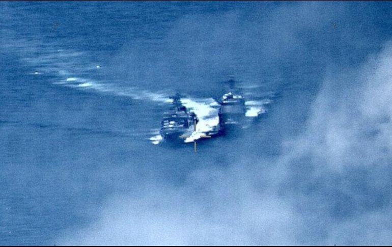 Fuentes rusas de la Flota del Pacífico negaron la versión del incidente y aseguraron que fue la marina de EU el que lo provocó con sus maniobras. EFE / Us Navy