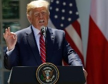 Donald Trump ofrece una conferencia de prensa luego del encuentro con su homólogo polaco, Andrzej Duda. AP/E. Vucci