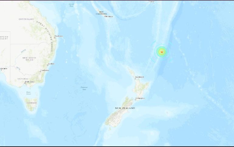 El sismo ocurrió la noche del sábado a una profundidad de 34 kilómetros. ESPECIAL/USGS
