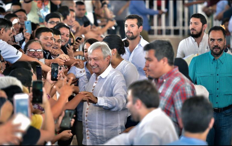 López Obrador asistió a un evento en el centro cultural de Camargo, Chihuahua. NTX / Presidencia