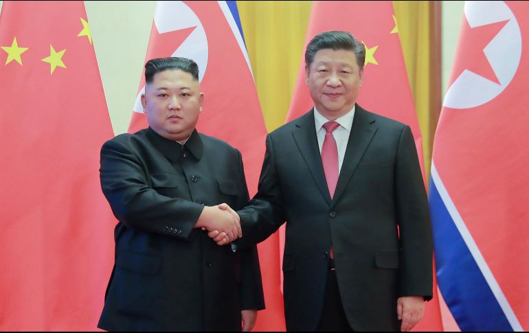 Xi Jinping y Kim Jong-un se reunieron por última una vez en enero de 2019, en China. AFP/KCNA VIA KNS/ARCHIVO