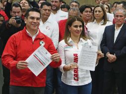 Alejandro Moreno y Carolina Viggiano durante su registro. EL UNIVERSAL