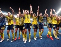 Las jugadoras de Suecia celebran la victoria ante Canadá. EFE/I. Langsdon