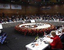 Vista general de la reunión del Grupo de Revisión de la Implementación de Cumbres (GRIC) este jueves, durante la 49 Asamblea General de la OEA, en Medellín. EFE/L. Noriega
