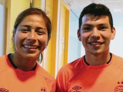 Cecilia Santiago e Hirving Lozano. TWITTER/@cecisantiago18