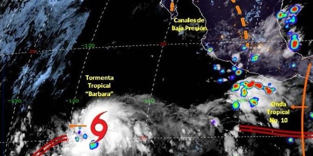 La tormenta tropical "B&aacute;rbara" se aleja de costas mexicanas