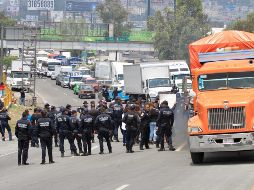 El bloqueo de la autopista México-Pachuca en el municipio de Tlalnepantla de Baz, Estado de México. NTX/J. Lira