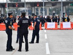 Como parte de sus medidas de presión, los policías bloquearon el tránsito en distintas autopistas del país por segundo día consecutivo. SUN/H. García