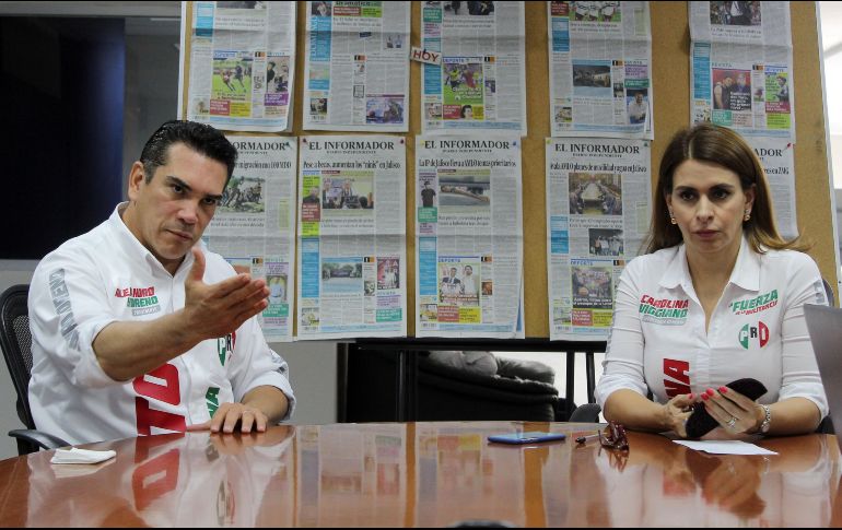 La fórmula Alejandro Moreno (“Alito”) y Carolina Viggiano busca la dirigencia nacional del PRI. EL INFORMADOR/E. Barrera