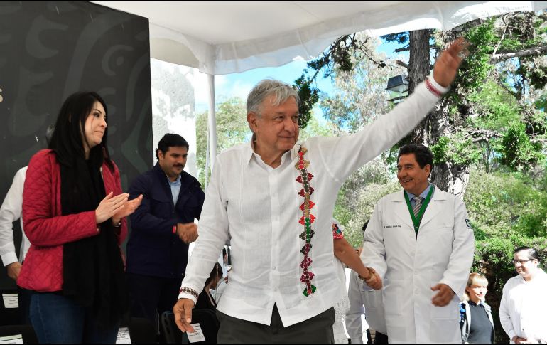 López Obrador realizó un recorrido por el Hospital San Felipe Ecatepec en Chiapas. NTX / Presidencia