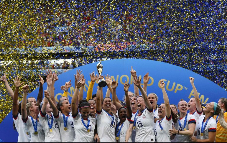 Jugadoras de Estados Unidos celebran su triunfo ante Holanda este domingo. AFP / F. Fife