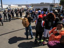 Mnifestación de migrantes en Tijuana. EFE/J. Terriquez