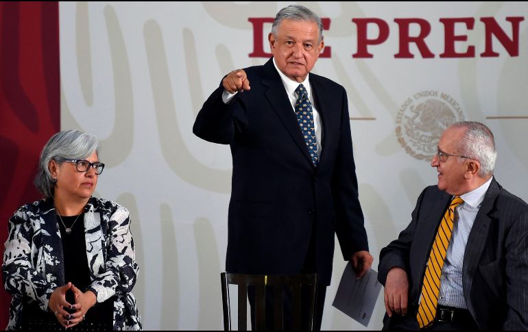 López Obrador habla durante su conferencia de prensa matutina de este miércoles. AFP/A. Estrella