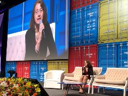 Luz María de la Mora, subsecretaria de Comercio Exterior de la Secretaría de Economía, participa en el 80 Congreso Nacional de Agentes Aduanales. NTX/I. Martínez