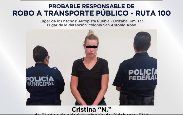 La mujer, quien hasta que no se declare su culpabilidad se presume inocente, fue puesta a disposición de Ministerio Público. TWITTER / @SSPTM_Puebla