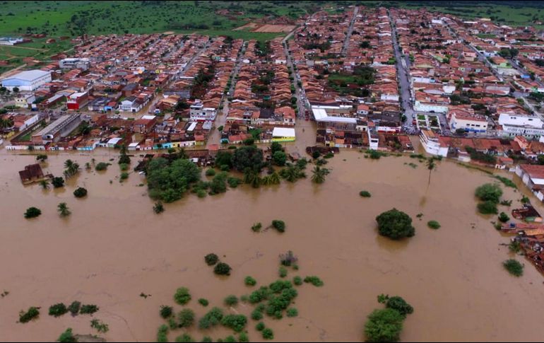 Vista aérea de la ciudad Coronel João, donde al menos 120 familias fueron evacuadas. AFP/J. Nascimento